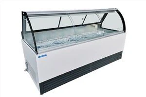 곡선 유리 직접 냉각 식품 디스플레이 냉장고
