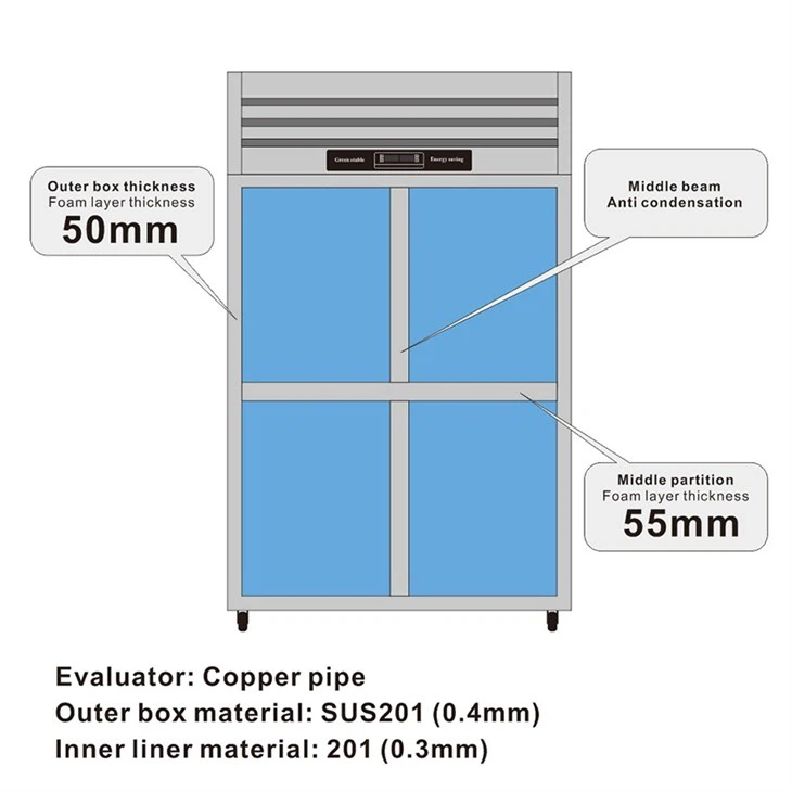 Stainless Steel Upright Freezer Commercial Stainless Steel Freezer